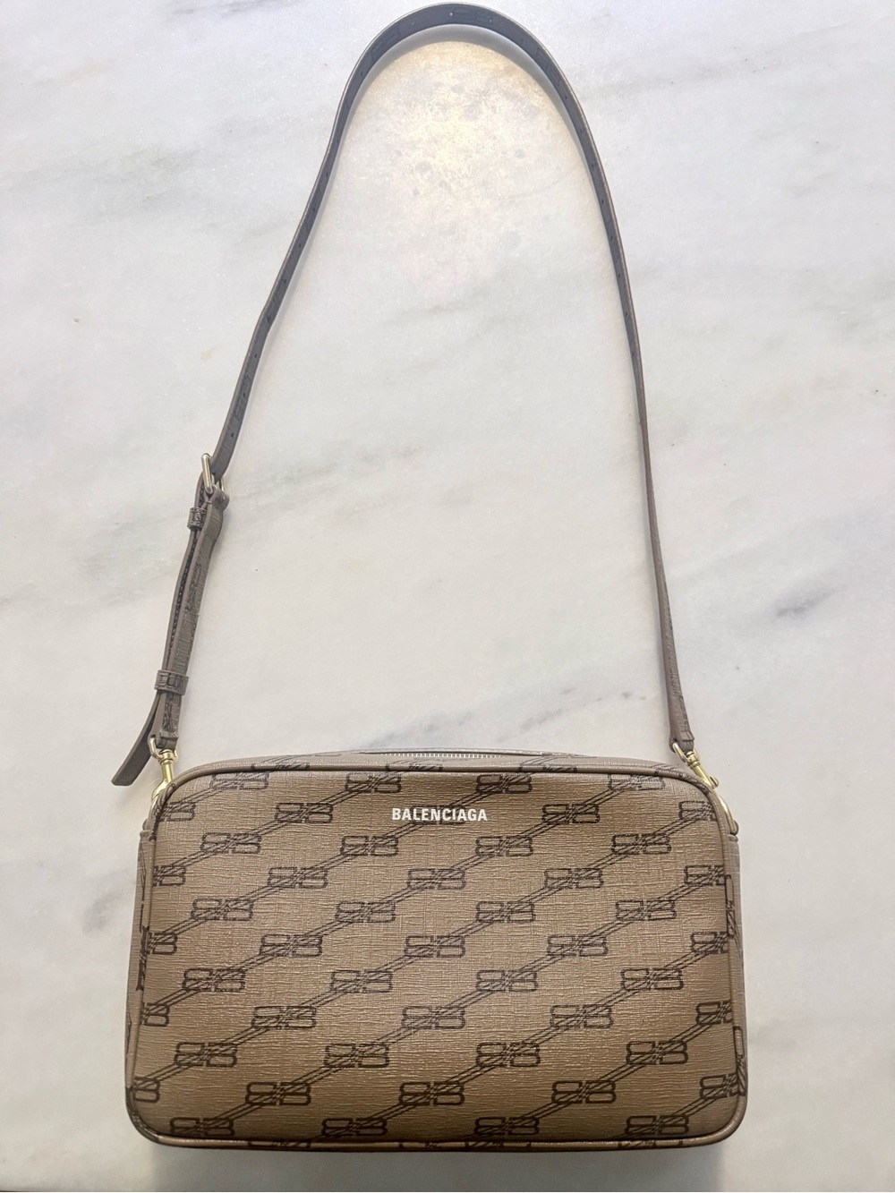 Authentic Balenciaga BB Monogram Medium Signature Camera Bag